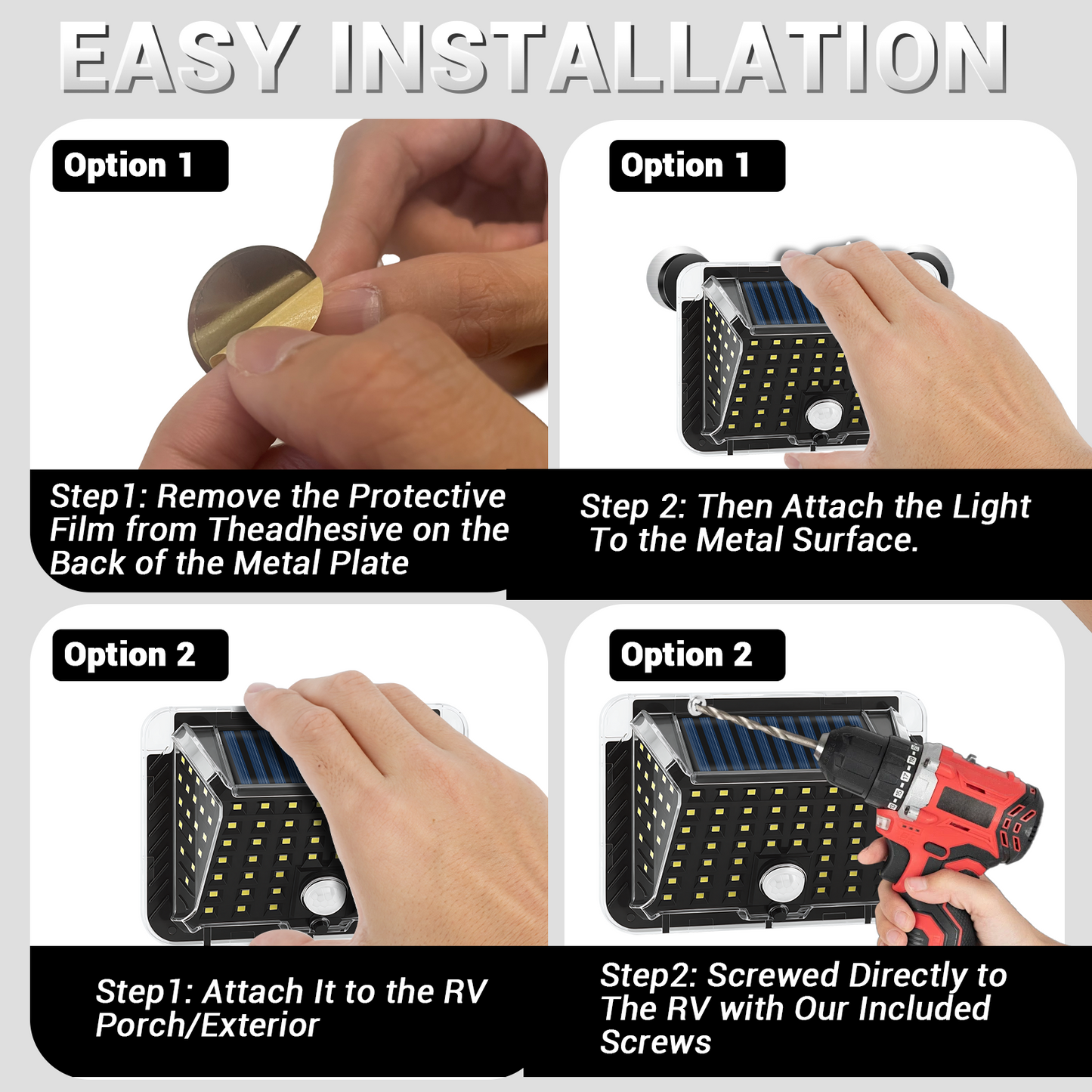 Magnetic Solar Lights Outdoor, 90 LED 270° Wide Angle Motion Sensor Solar Magnetic Lights, IP65 Waterproof Outdoor Magnet Solar Light for Yard Garden Patio Camper, RV