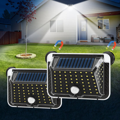 Magnetic Solar Lights Outdoor, 90 LED 270° Wide Angle Motion Sensor Solar Magnetic Lights, IP65 Waterproof Outdoor Magnet Solar Light for Yard Garden Patio Camper, RV